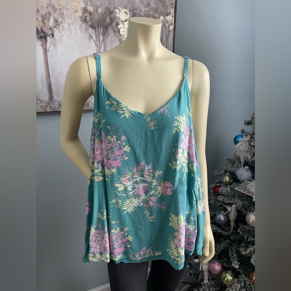 TORRID 2X Floral Challis Double Layer Swing Cami Blouse